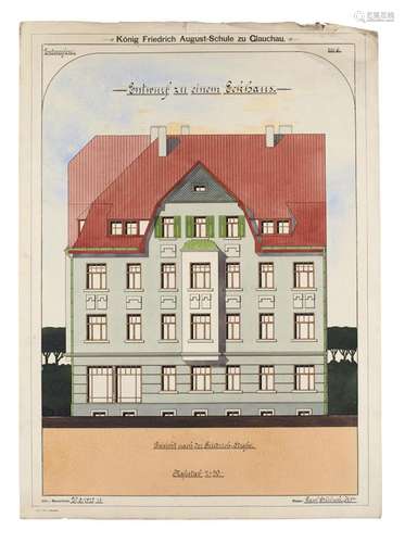 Sammlung von 78 großformatigen Original-Architektu…