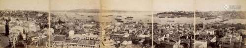 Panorama de Constantinople. 9 auf Kt.-Segmente auf…