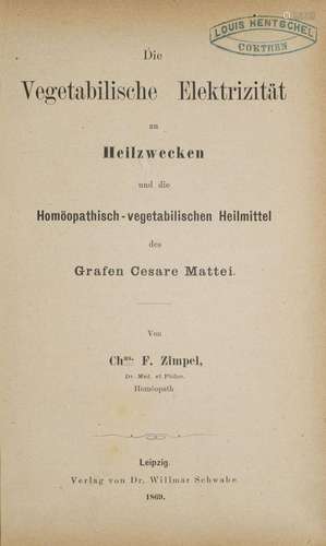 Zimpel, Charles Franz Die vegetabilische Elektrizi…