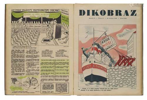 Dikobraz. Kompletter Jahrgang 1946, Hefte 1-51, in…