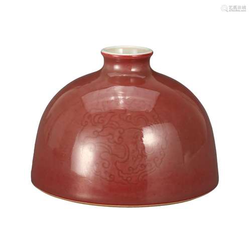 A RED-GLAZED JAR