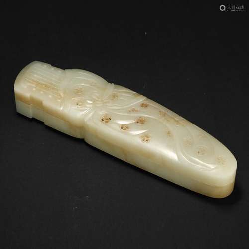 A WHITE JADE INCENSE BOX