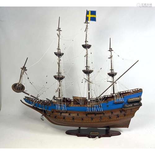 WASA SWEDISH SAILING SHIP MODEL. WOOD HULL. CARRIES SWEDISH ...