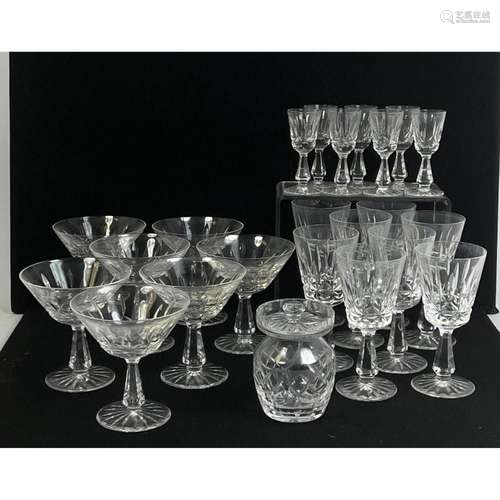 WATERFORD CRYSTAL STEMWARE LOT. 8 - 6 INCH GLASSES. 7 - 4.75...