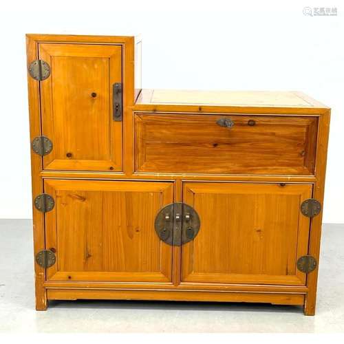 ASIAN TANSU CABINET. IRON HARDWARE. LIGHT WEIGHT.