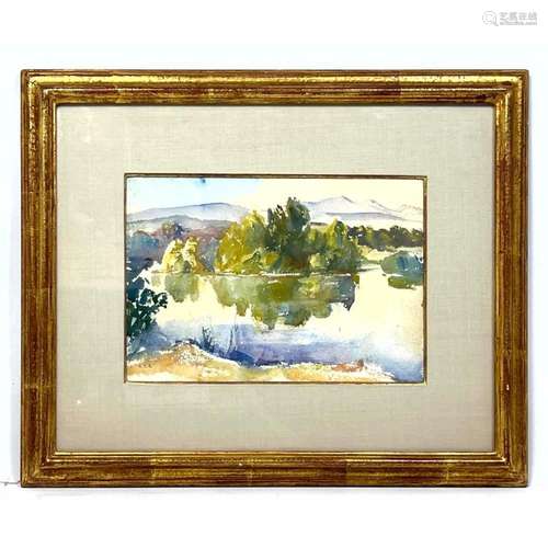 ALICE KENT STODDARD WATERCOLOR LANDSCAPE. "REFLECTIONS&...