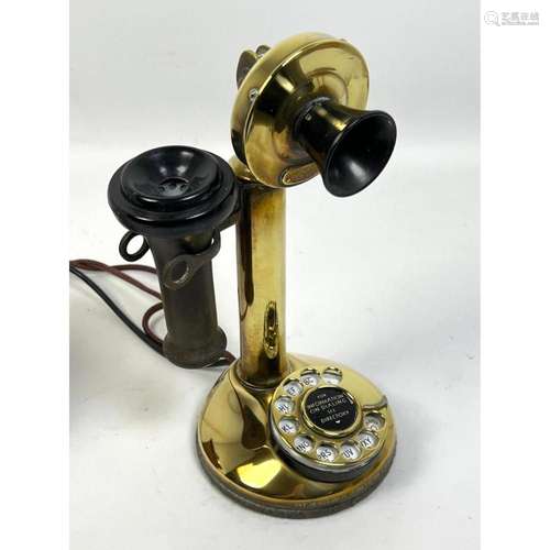 VINTAGE BRASS CANDLESTICK TELEPHONE. AMERICAN BELL TELEPHONE...