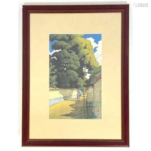 REPRODUCTION KAWASE HASUI PRINT. STREET IN SHIMOHONDA