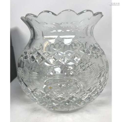 7" WATERFORD IRISH CUT CRYSTAL VASE. MARKED. LOT INCLUD...