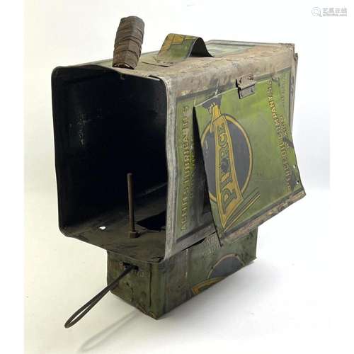 FOLK ART MAGIC LANTERN MADE FROM PIERCE OIL COMPANY TINS. FR...