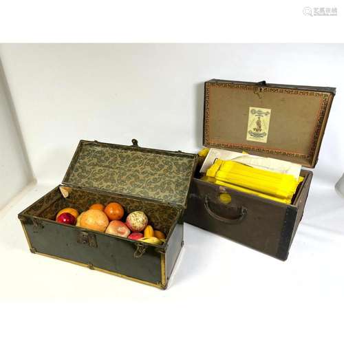 2 TRUNKS FROM ODD FELLOWS EDEN LODGE WILMINGTON DE. WAX FRUI...