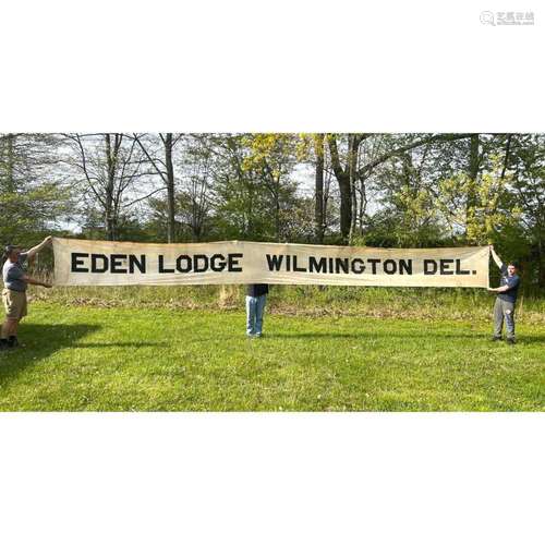 29.5 FOOT ODD FELLOWS EDEN LODGE WILMINGTON DEL BANNER. FROM...