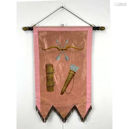 PINK REBEKAH ODD FELLOWS EDEN LODGE BANNER WITH ARROWS WILMI...