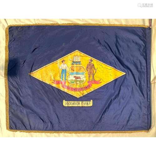 EARLY DELAWARE STATE FLAG FROM ODD FELLOWS EDEN LODGE WILMIN...