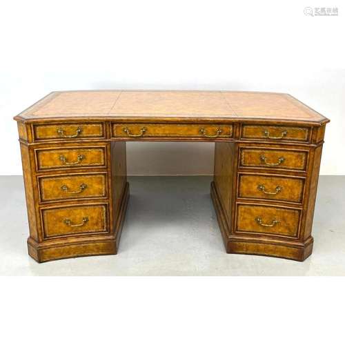 MAITLAND SMITH DECORATOR DESK. CONCAVE FRONT. WOOD CABINET W...