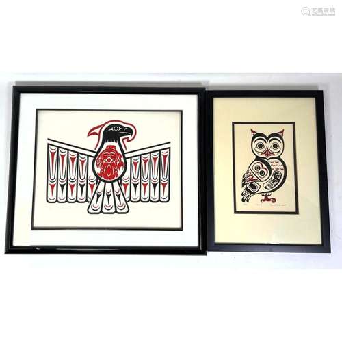 2PC NORTH WEST COAST SALISH DESIGNS PRINTS. SUSAN A SPARROW,...