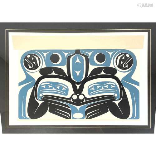 SIGNED ANDY WILBUR PACIFIC NORTHWEST COAST SALISH SILKSCREEN...