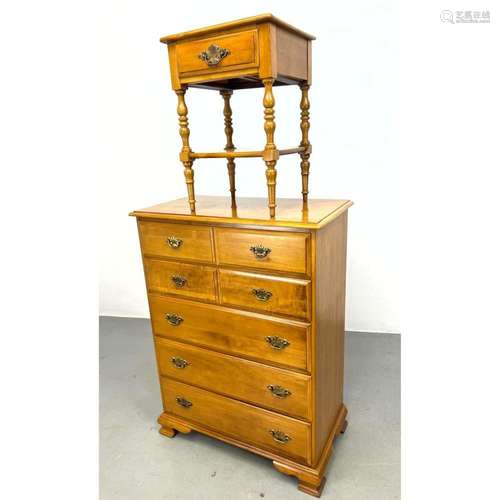 2PCS TAYLOR JAMESTOWN MAPLE BEDROOM FURNITURE. TALL CHEST AN...