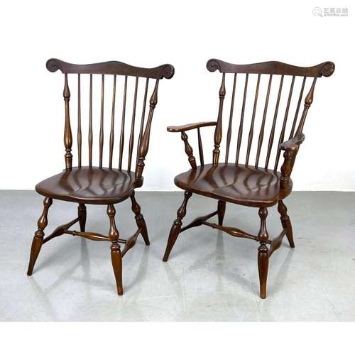 2 WILLET CHERRY WINDSOR STYLE CHAIRS.