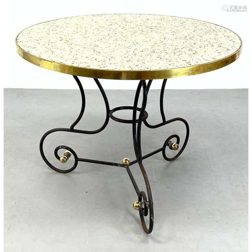 GOOD FRENCH CAFE STYLE MARBLE TOP TABLE. DINING TABLE. IRON ...