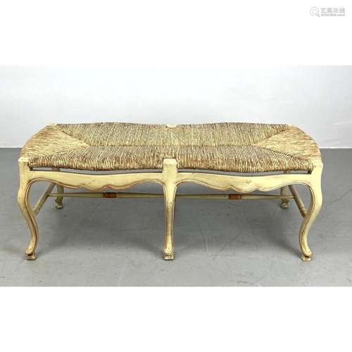 COUNTRY FRENCH RUSH TOP LONG BENCH. CREAM FINISH.