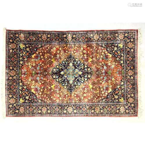 4 8 X 7 5 HANDMADE ORIENTAL CARPET RUG. CENTER MEDALLION. FI...