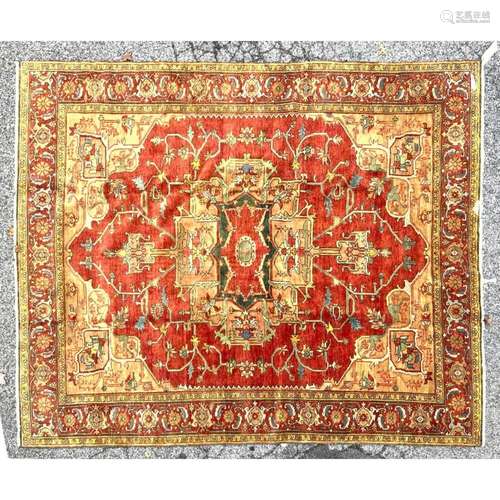 10 2 X 7 9 RUST COLORED HANDMADE ORIENTAL CARPET RUG.