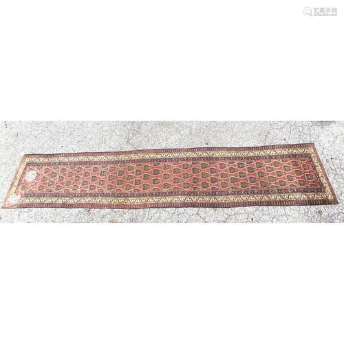 3 5X18 5 ANTIQUE HANDMADE ORIENTAL RUG CARPET RUNNER.