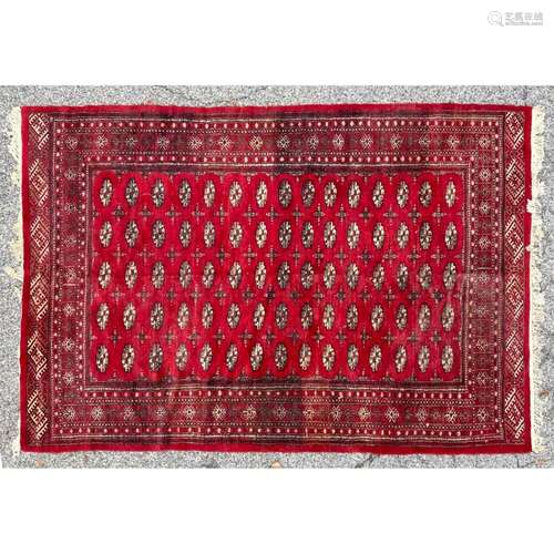 6 4 X 9 6 RED BOKHARA HANDMADE CARPET