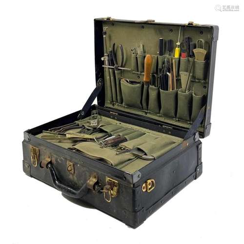 BELL SYSTEMS METAL TOOL BOX. WITH CONTENTS AND TOOLS. PHONE....