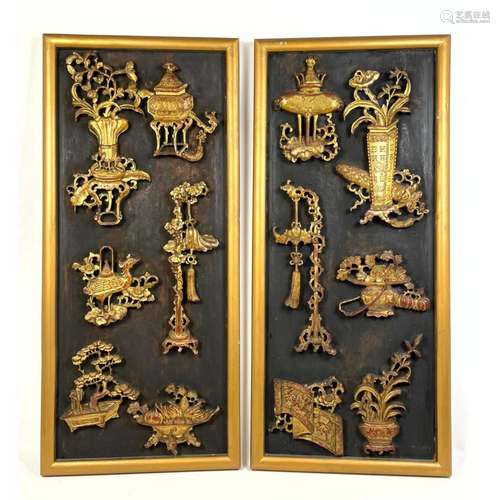 PR RELIEF CARVED WOOD PANELS. FRAMED PANELS. CARVED IMAGES O...