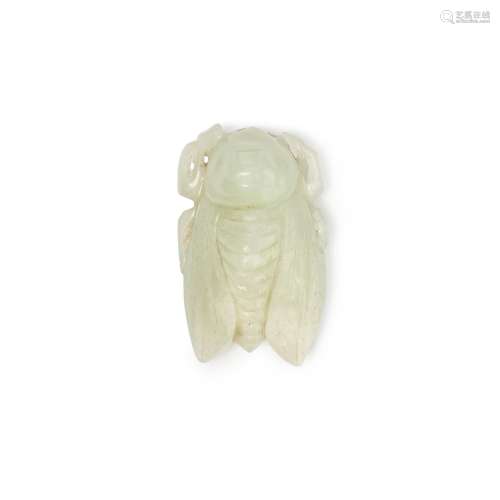 A pale celadon jade carving of a cicada, Qing dynasty, 19th ...