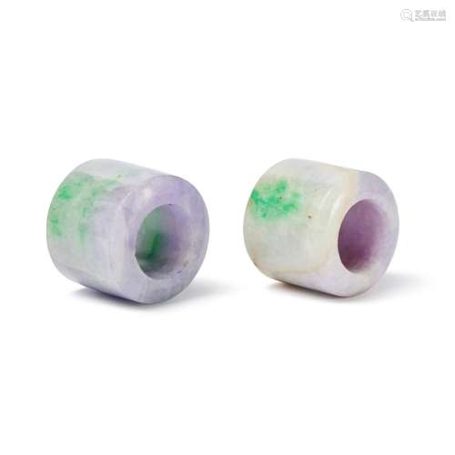 Two lavender jadeite archer's rings, Late Qing dynasty |...