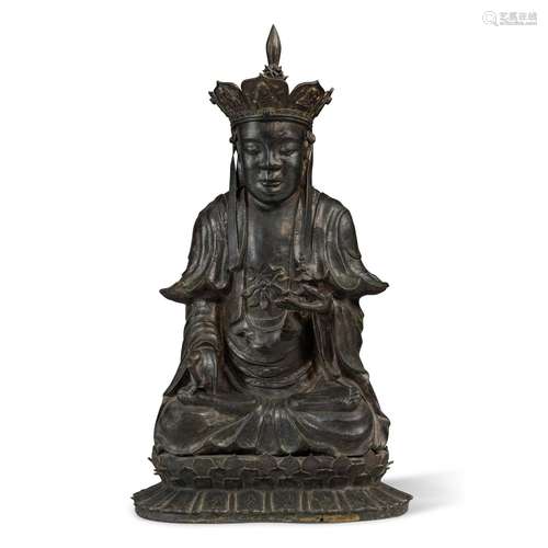 A large bronze figure of Ksitigarbha |  銅地藏菩薩坐像