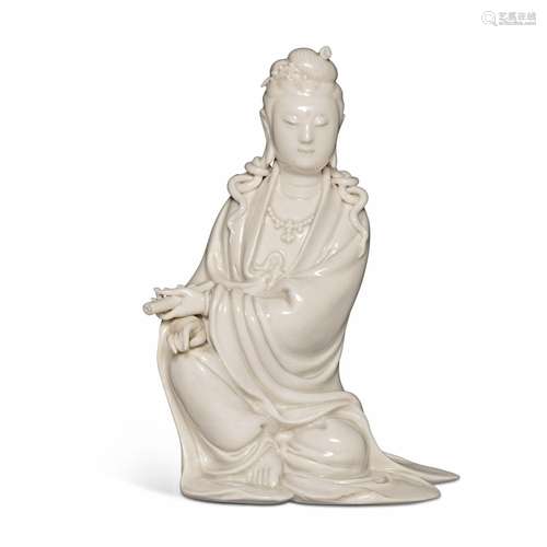 A 'Dehua' seated figure of Guanyin, Qing dynasty | 清...