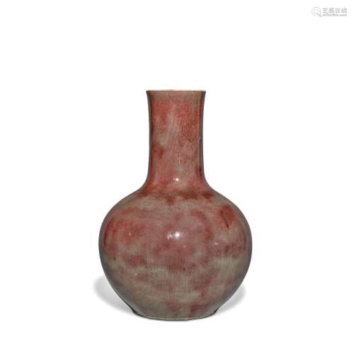 A large copper-red-glazed vase (Tianqiuping), Qing dynasty, ...