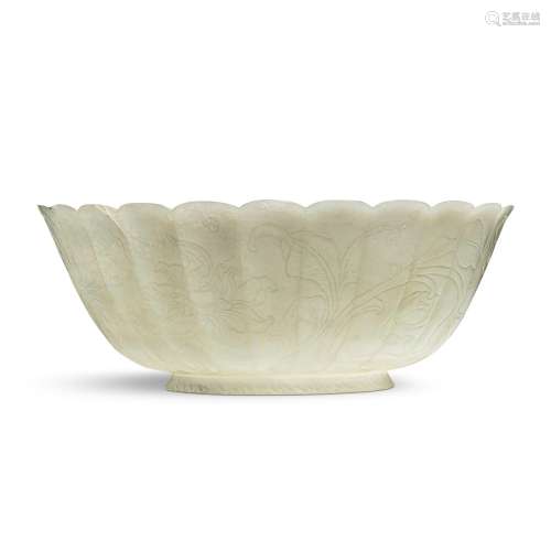 A Mughal-style pale celadon jade bowl, 19th / 20th century |...