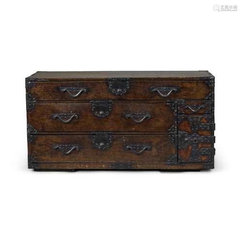 A Yonezawa-chest with iron mounts, Japan, 19th century