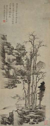 Jiang Shijie 1647-1709 姜實節 | Landscape after Ni Zan 倣倪瓚...