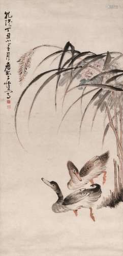 Huang Shen 1687-1768 黃慎 | Ducks and Flowers 雙鴨圖