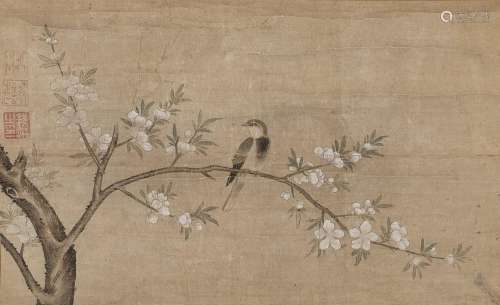 Attributed to Qian Xuan 錢選(款) | Peach Blossom and Bird 桃...