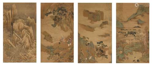 Qiu Ying circa 1495 - 1552 仇英  | Landscapes of Four Season...