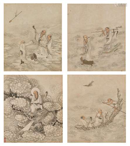 Ding Yunpeng 1547 - 1635 丁雲鵬  | Lohans 應真圖