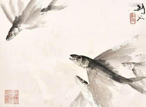 高劍父 飛魚 │Gao Jianfu, Flying Fish