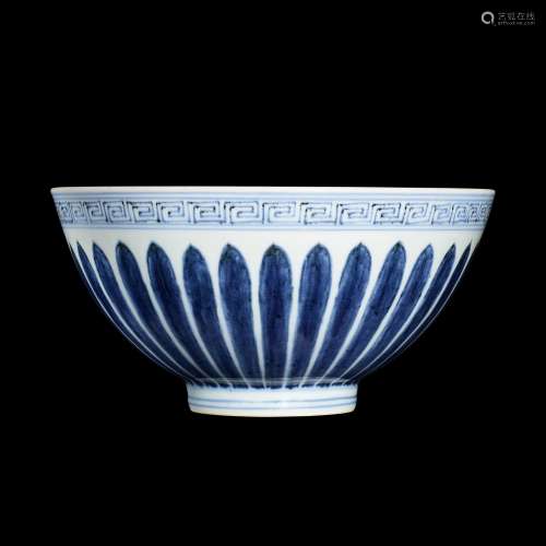A rare blue and white 'lianzi' bowl, Mark and period of Xuan...