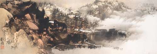 顧媚 秋山暮靄 | Gu Mei, Sunset in Autumn Mountains