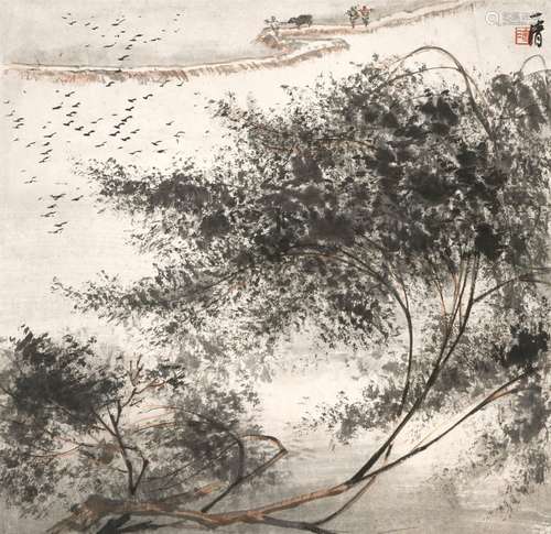 陶一清 田野歸鴉 | Tao Yiqing, Returning Birds in the Country...