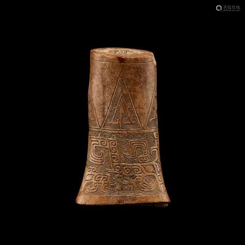 An archaic bone carving, Shang dynasty, Anyang period, 14th-...