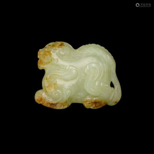 A yellow and russet jade 'tiger' tally, Ming dynasty, 15th-1...