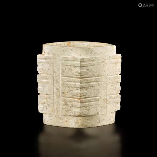 A calcified jade cong, Neolithic period, Liangzhu culture | ...